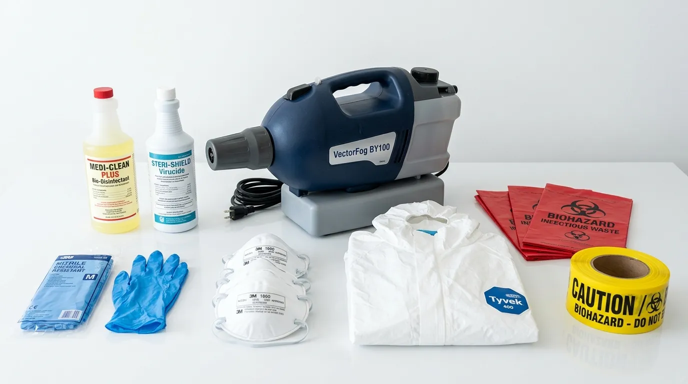 Professional biohazard remediation crew working in Clinton